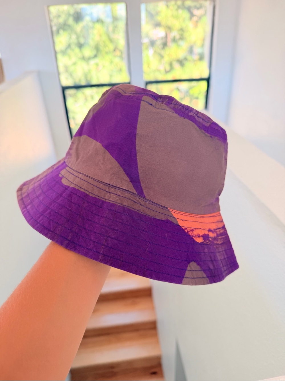 Caribelle Batik Purple Graphic Print Bucket Hat Women's Stylish Sun Hat